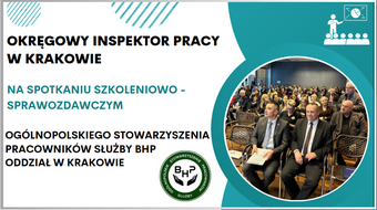 Plansza informująca o udziale OIP w Krakowie w posiedzeniu sprawozdawczo-szkoleniowym