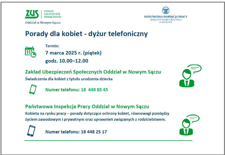 Kobiety na rynku pracy - dyżur telefoniczny 